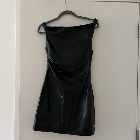 MANGO LEATHER-EFFECT MINI DRESS - Picture 4 of 7